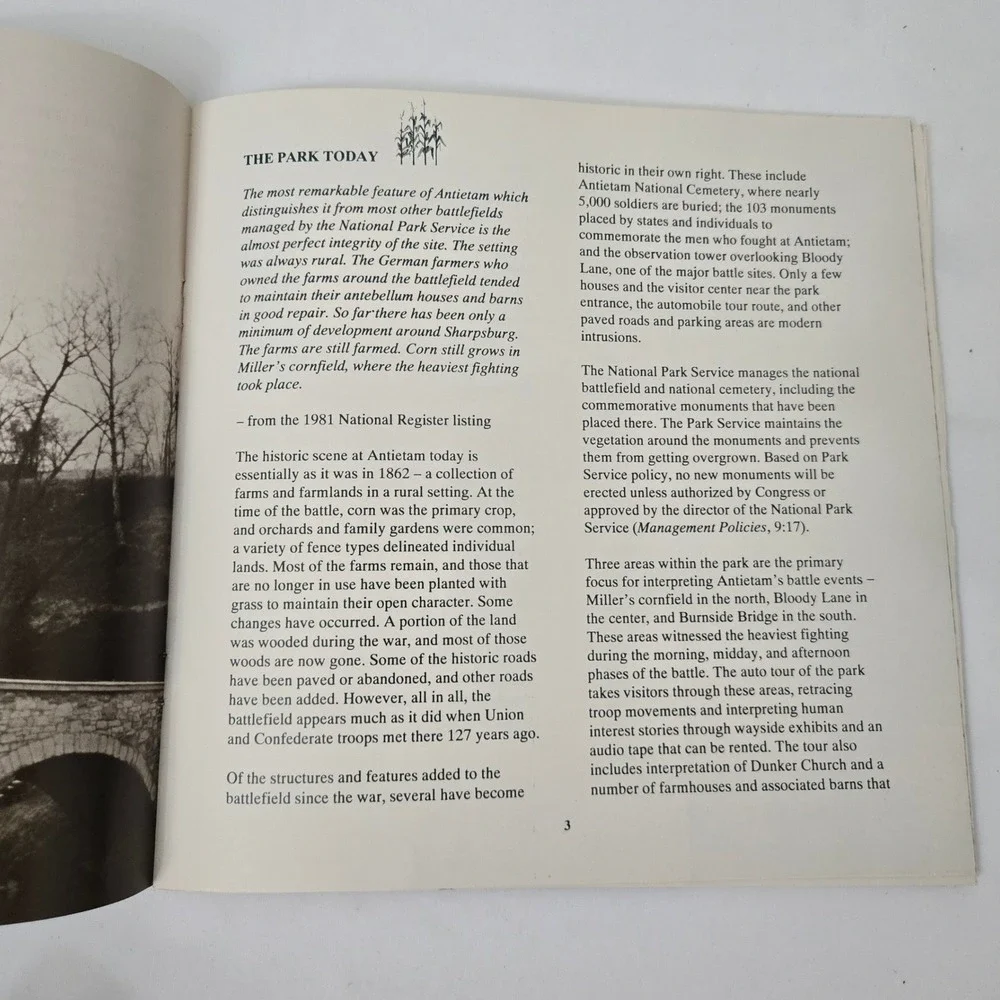 Vintage 1990 Antietam National Battlefield Alternatives Booklet NPS USA Made